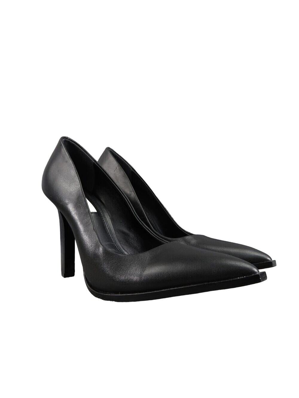 Reiss Shoes Women 38 Pump Heels Leather Pointed Toe Ada Court Career Party Black